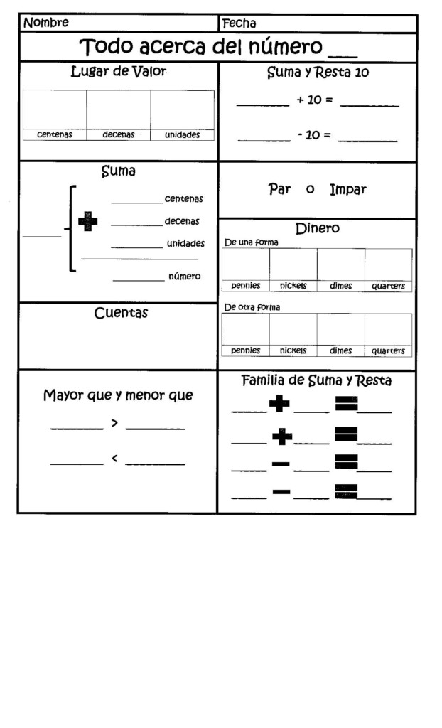 1St Grade Math Worksheets In Spanish My Pet Sally