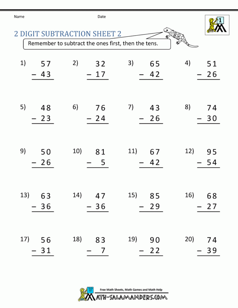 20 3Rd Grade Subtraction Worksheets