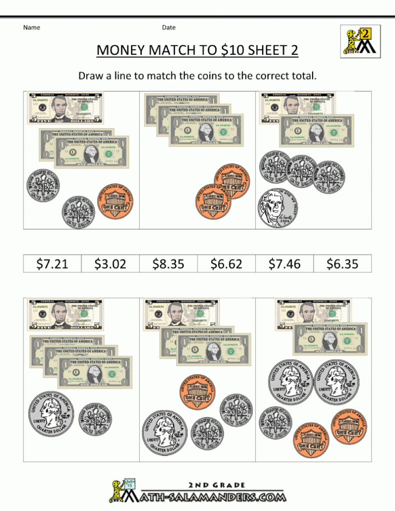 20 Adding Coins And Bills Worksheets
