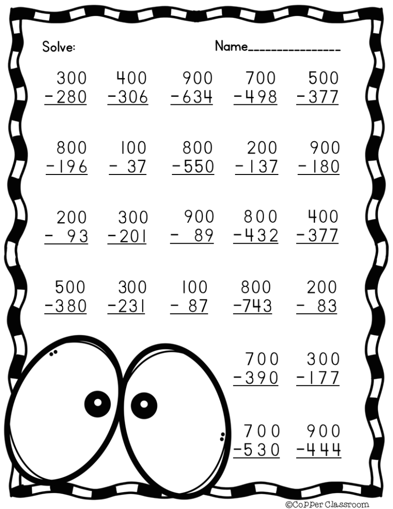 3 NBT 2 Three Digit Subtraction With Regrouping Bundle Subtraction 