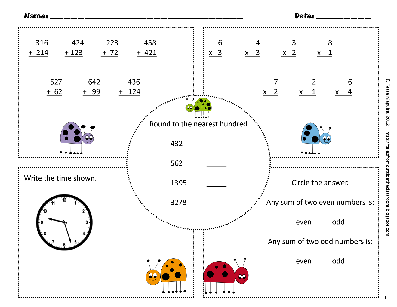 3rd Grade Common Core Math Warm Ups Classroom Freebies