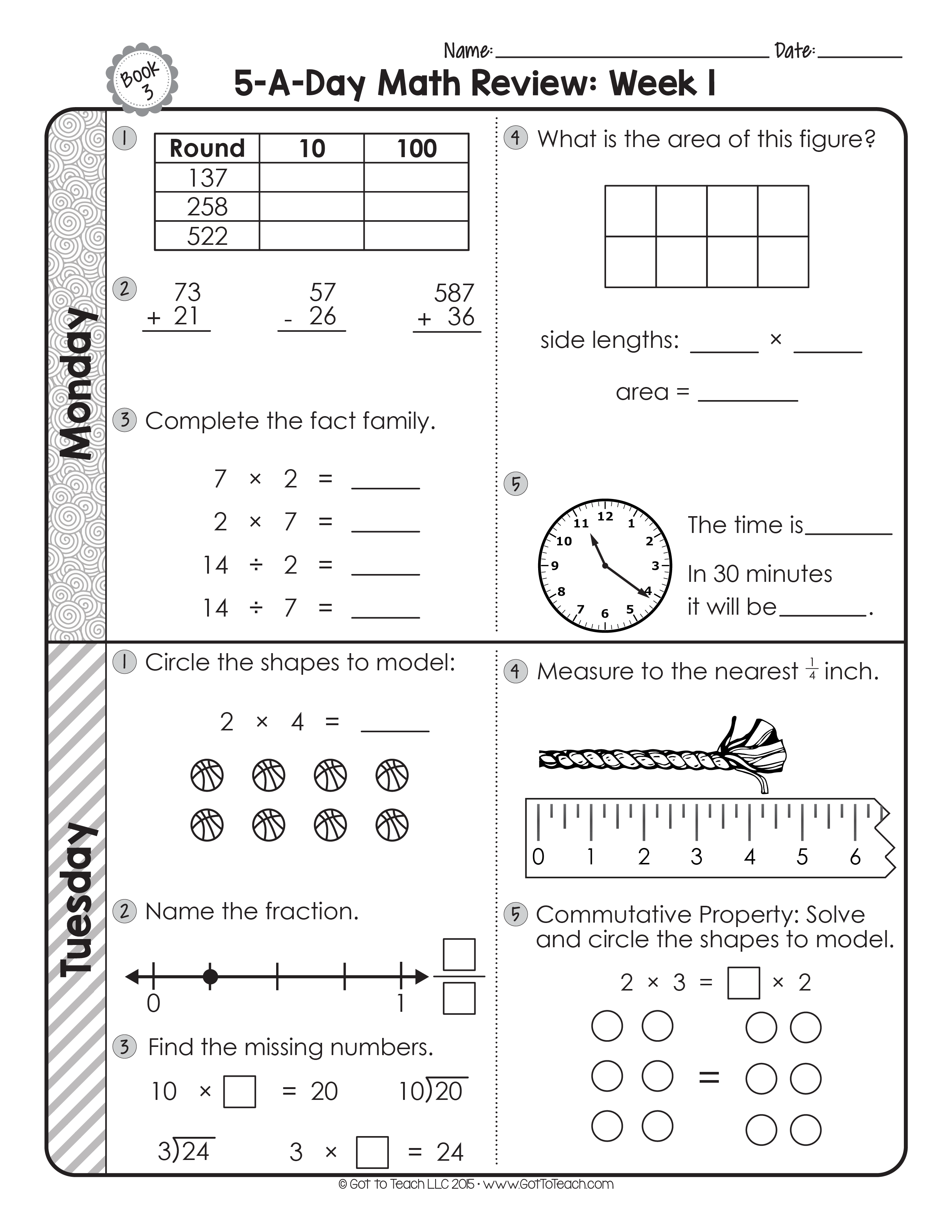 3rd Grade Daily Math Spiral Review Teacher Thrive Math Spiral