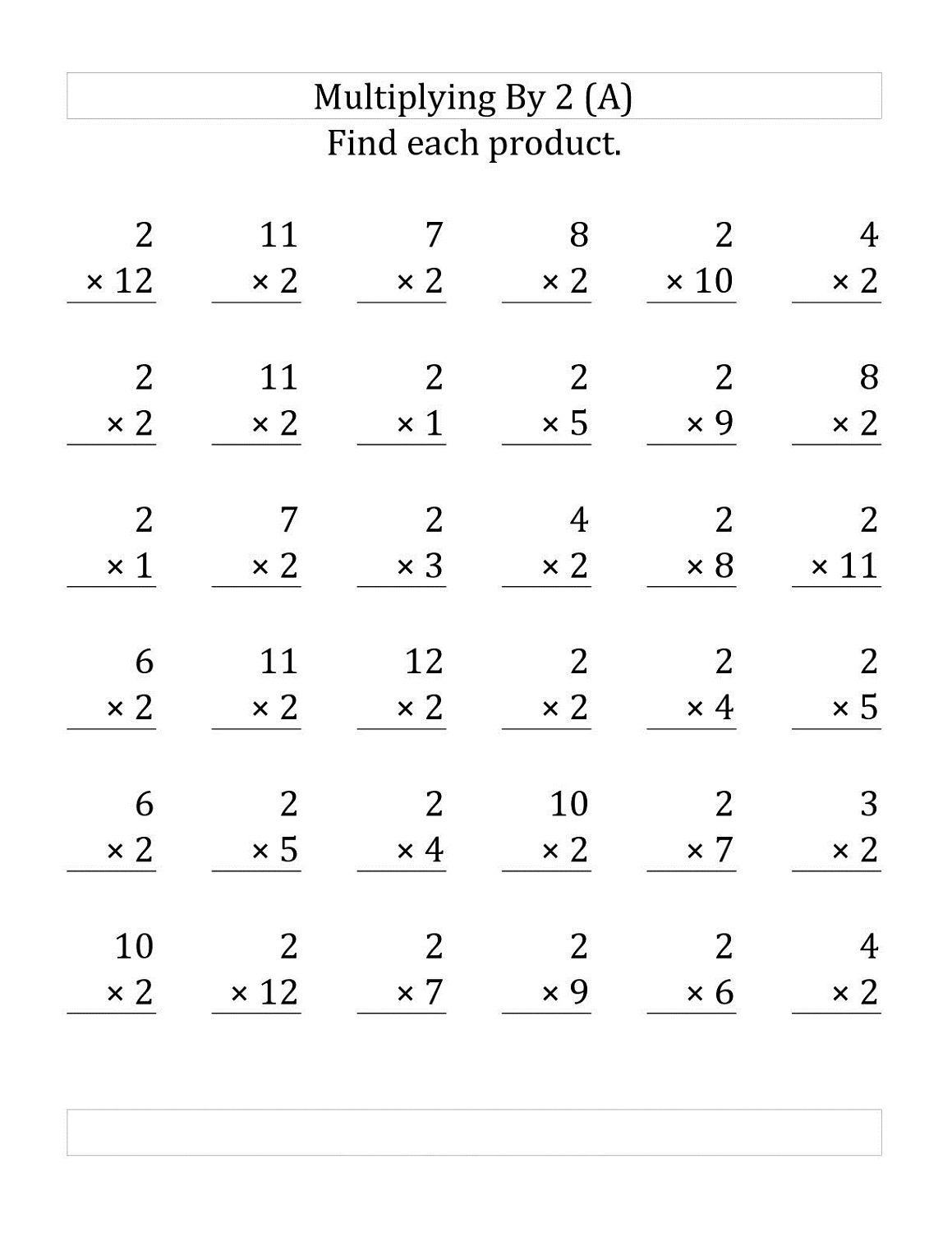 3rd Grade Multiplication Table Worksheets