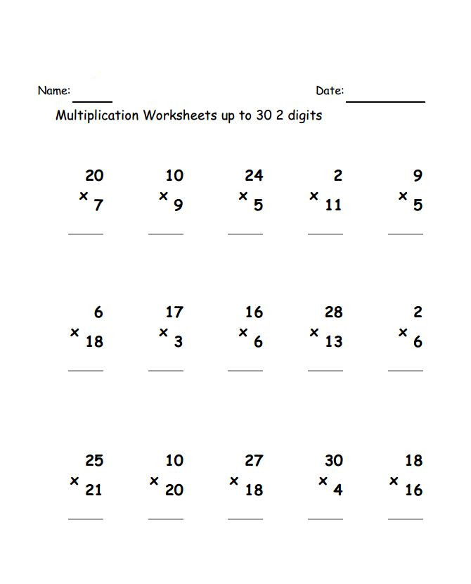 3rd Grade Multiplication Worksheets Best Coloring Pages For Kids Free