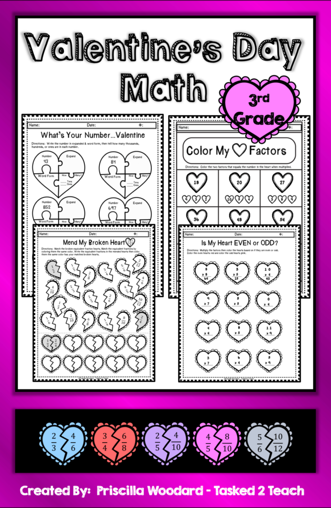 3rd Grade Valentine s Day Math Worksheets Valentine Math Worksheet 