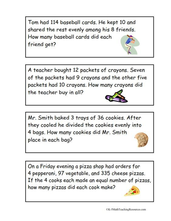 4th Grade Number Math Word Problems Multi Step Word Problems Word 