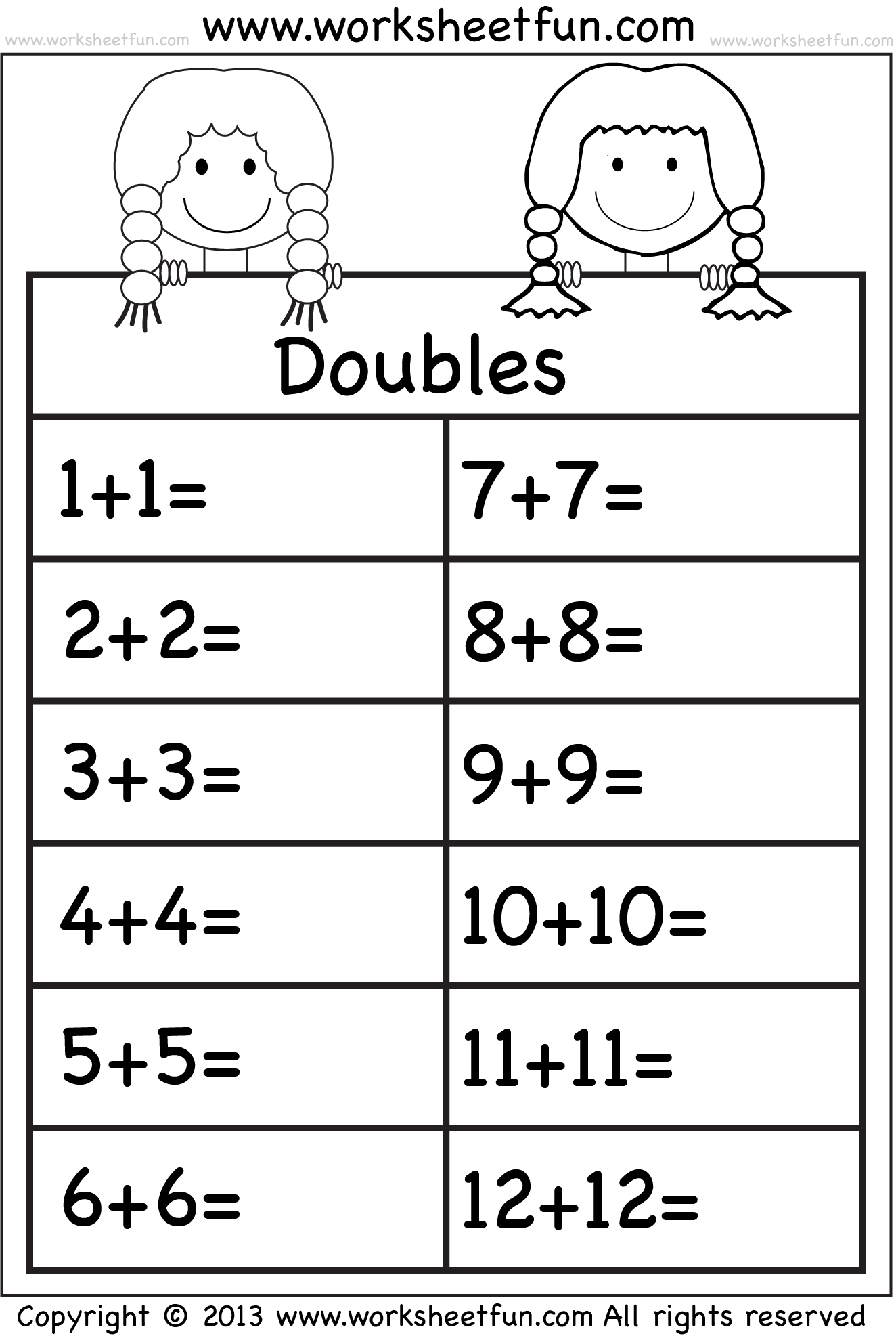 Addition Doubles 1 Worksheet FREE Printable Worksheets Worksheetfun