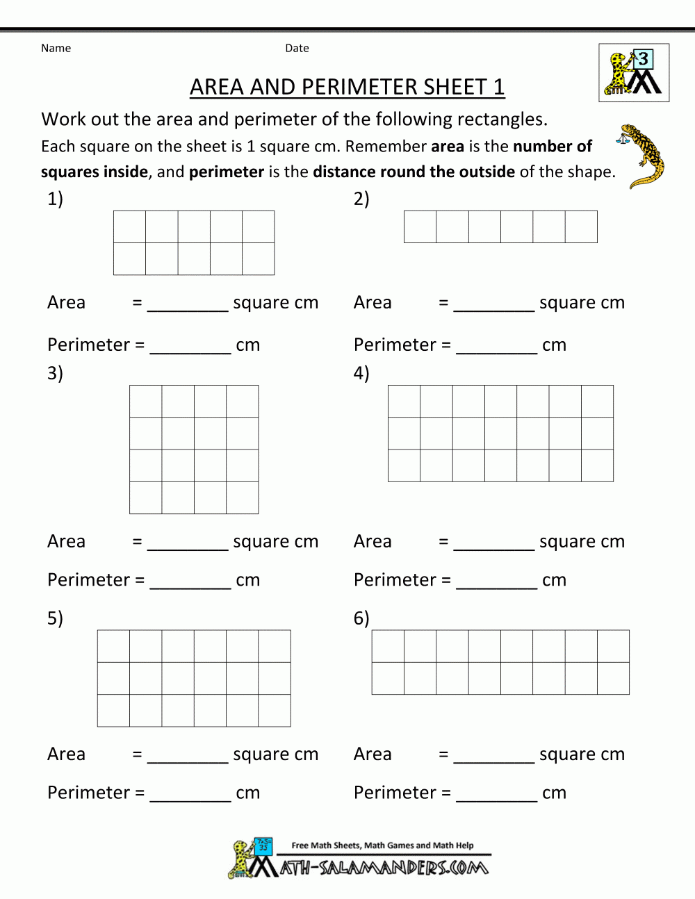 Area Of Basic Shapes Worksheets