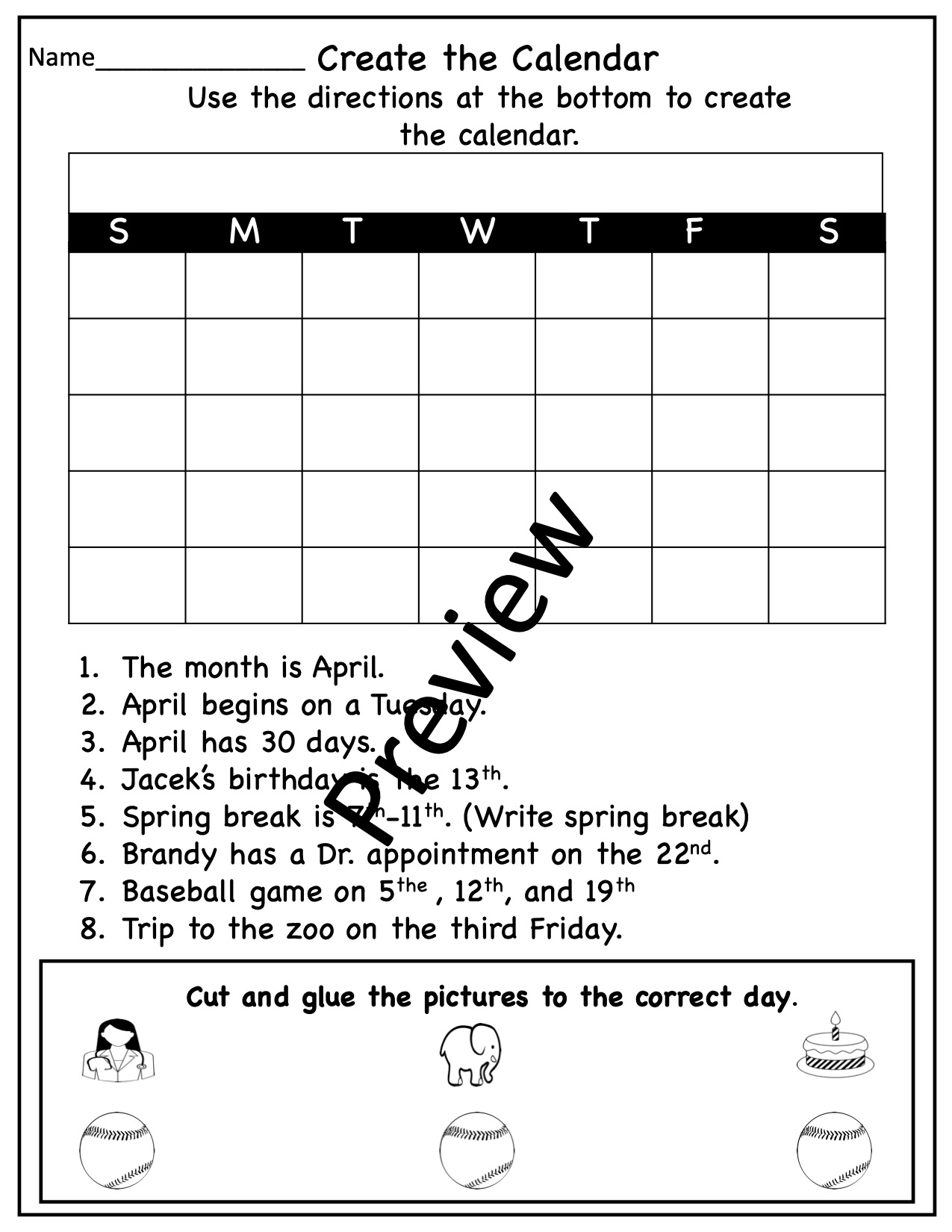 Calendar Math Worksheets Made By Teachers