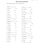 Conversion Practice Worksheet With Answers