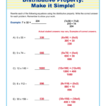 Distributive Property Make It Simple 3rd Grade Math Worksheets