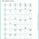 Equivalent Fractions Worksheet Grade 3 Math In 2020 Free Grade 4