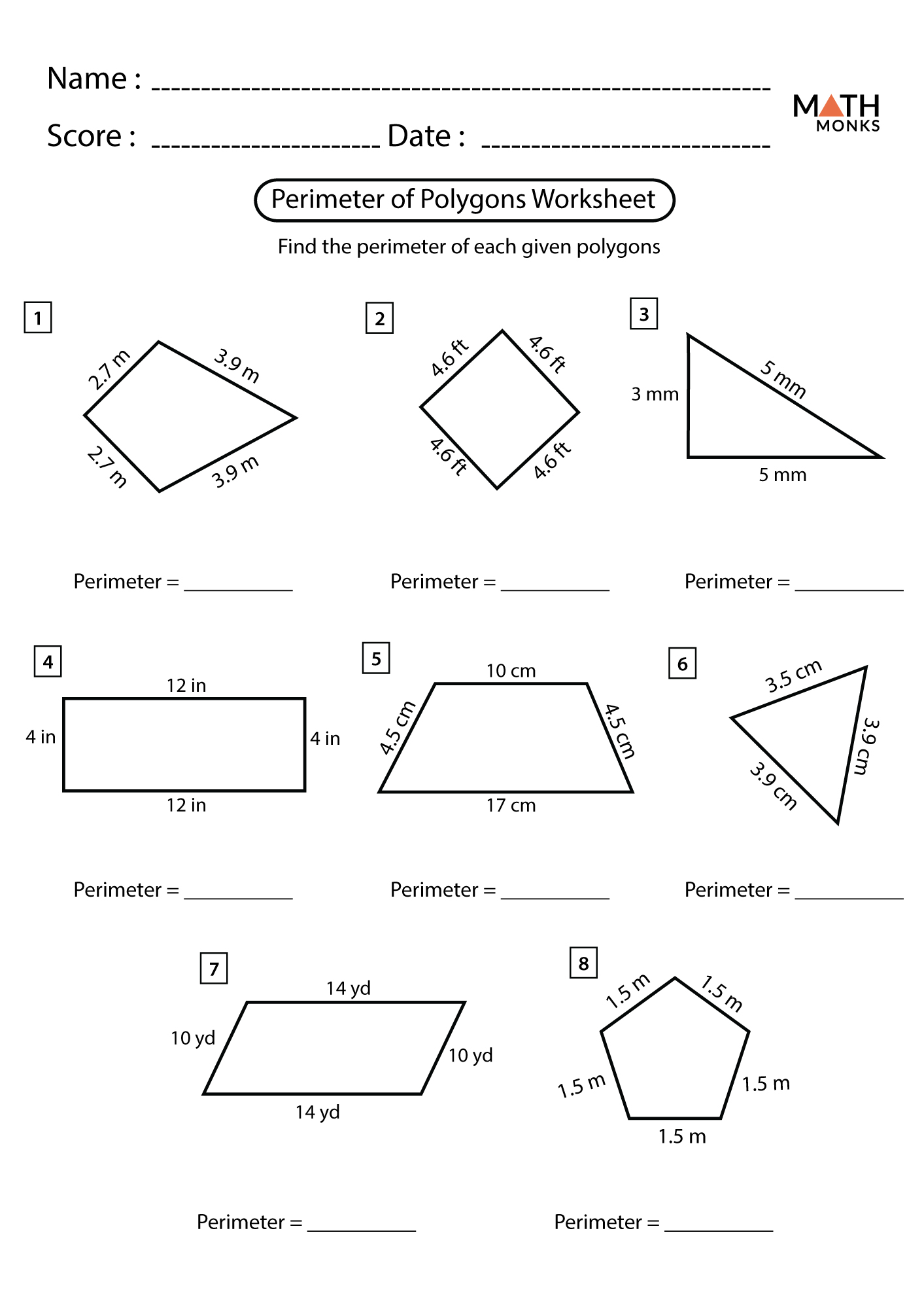 Fern Sheets Geometry Polygons Worksheet Pdf Answers
