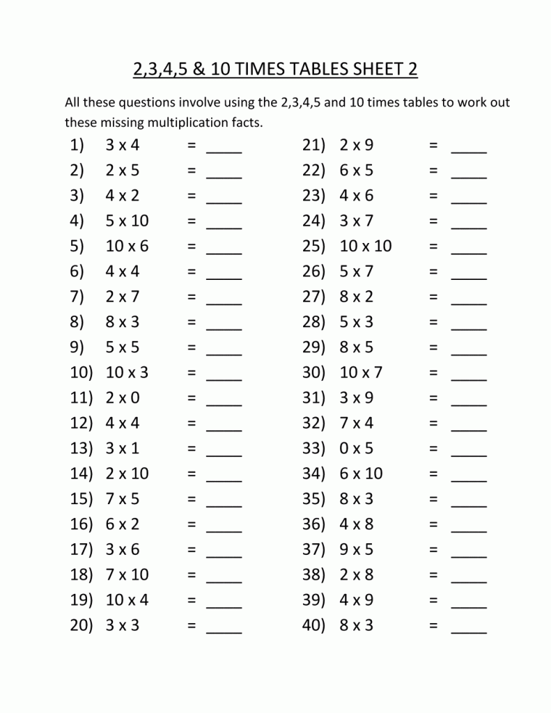 Free Printable Multiplication And Division Sheets Jack Cook s 