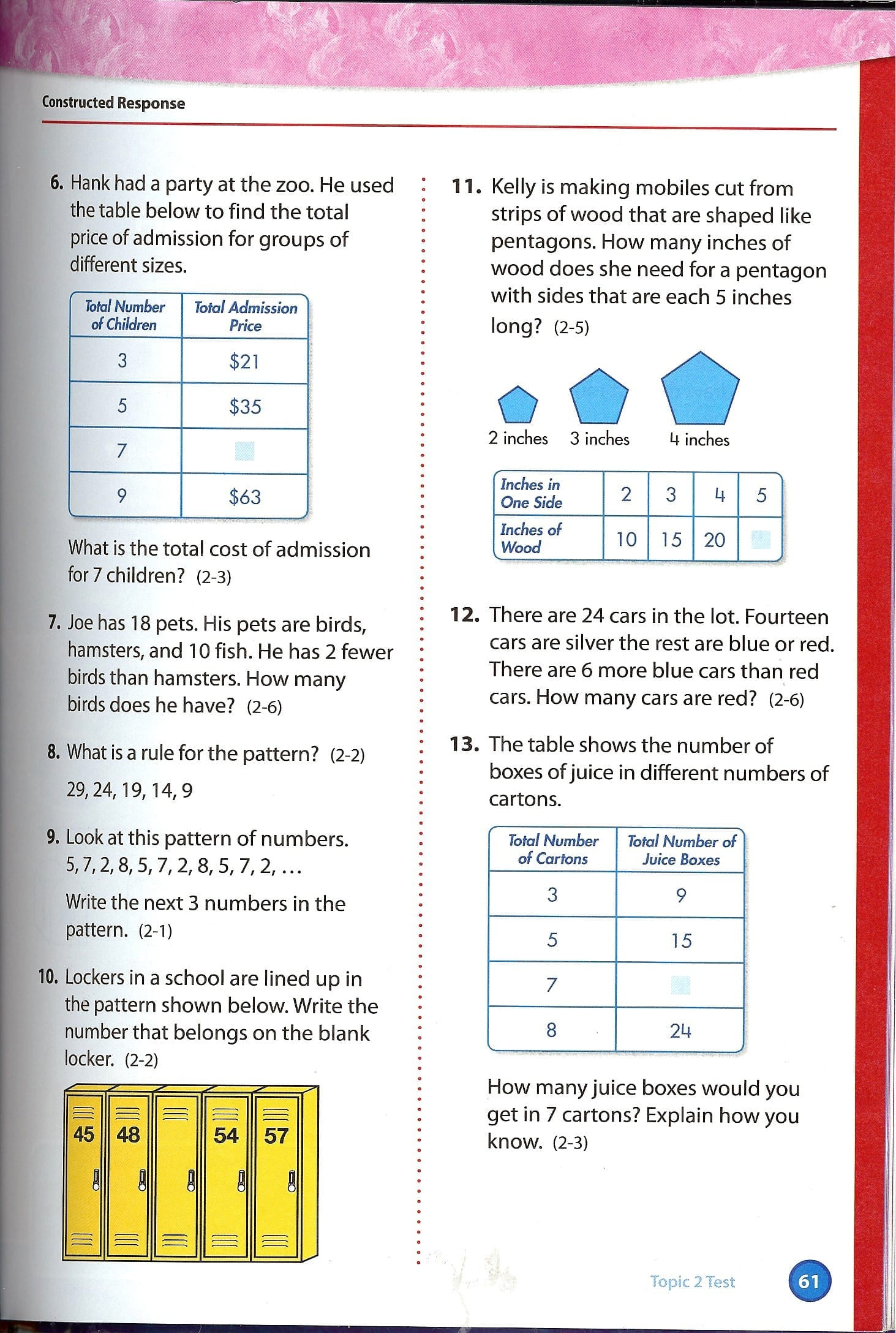 Houghton Mifflin Math Worksheets