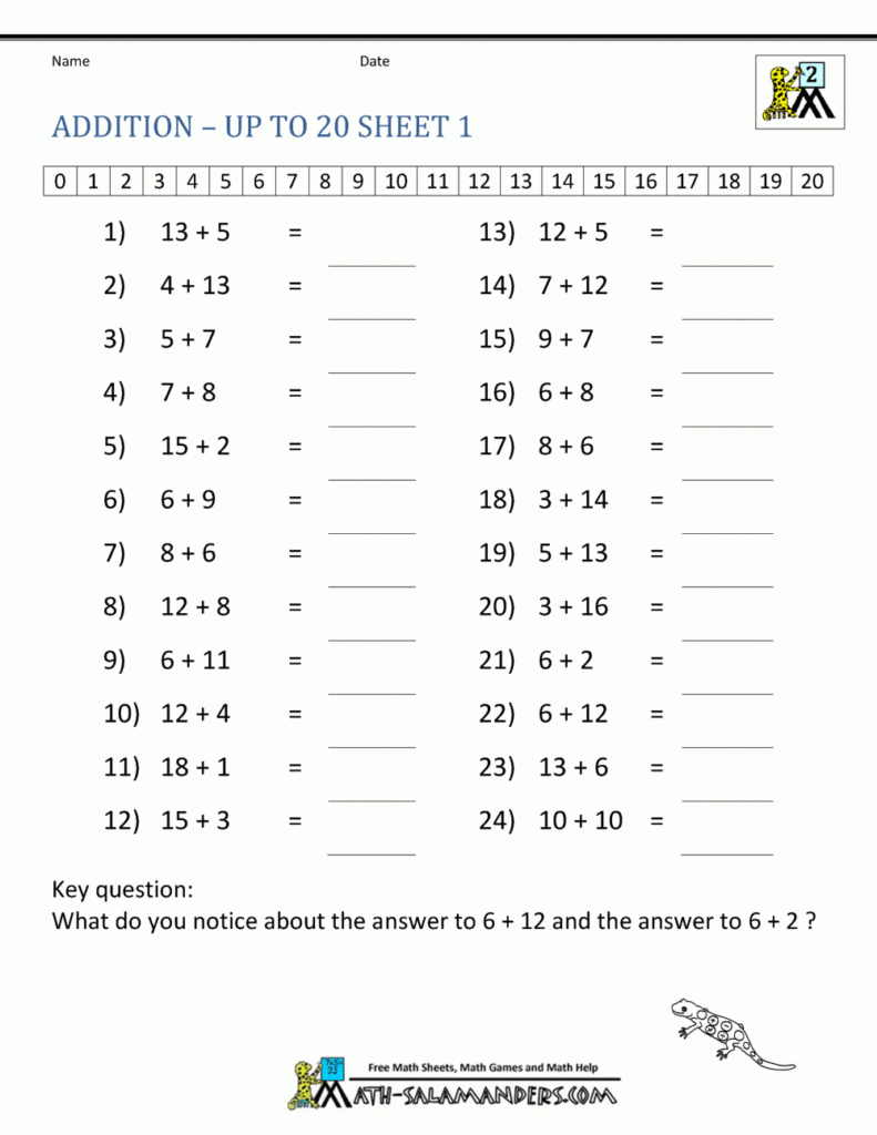 Math Addition Facts 2nd Grade Basic Math Worksheets Math Addition 