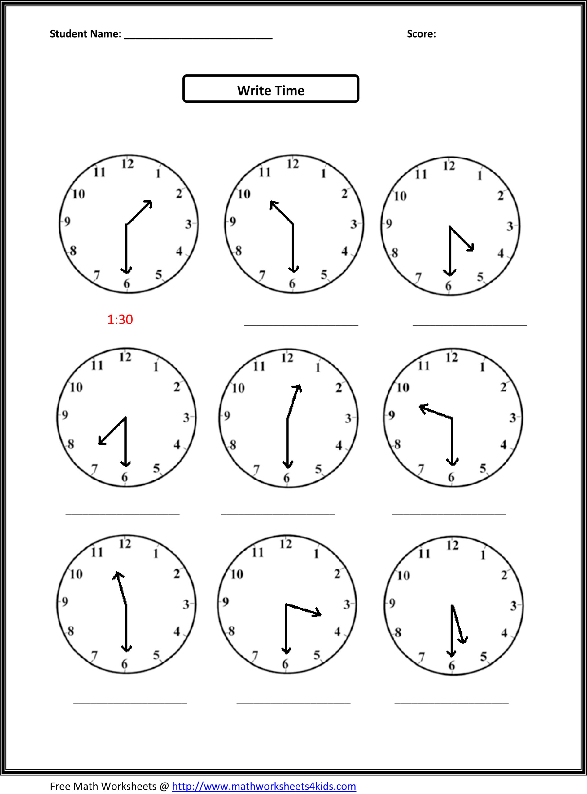 Math Printable Worksheets 2Nd Grade