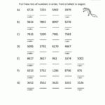 Math Worksheets 3rd Grade Ordering Numbers To 10000