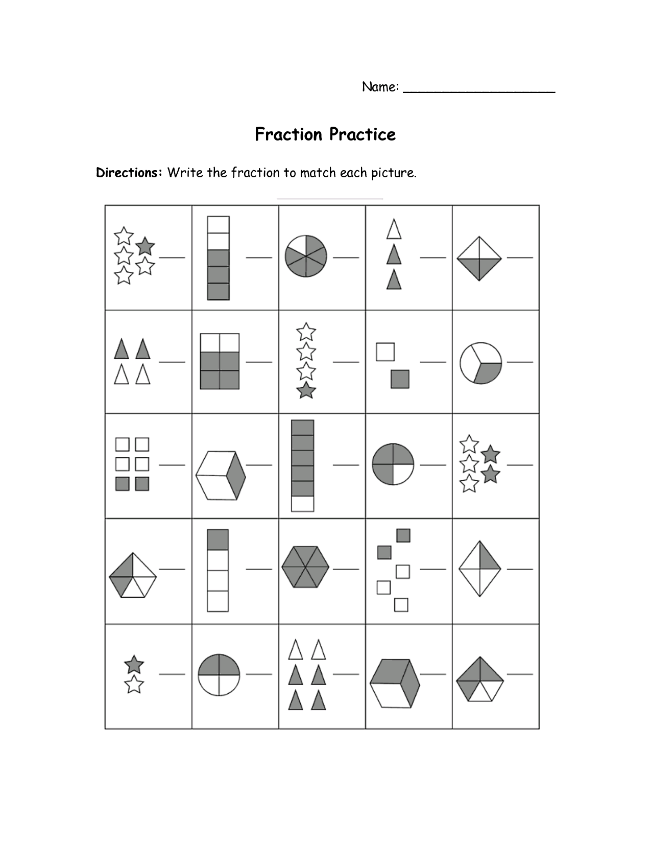 Math Worksheets For 3Rd Grade Fractions Mark Bullington s Money 