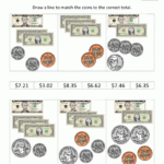 Money Math Worksheets Money Match To 10 Dollars 2 Money Math Money