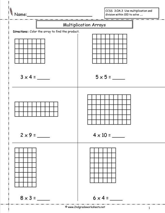 Multiplication Arrays Worksheets Teacher Idea Array Worksheets 