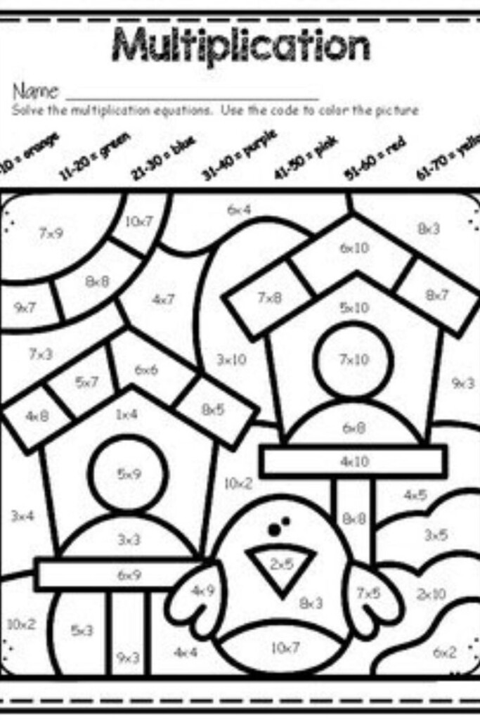 Multiplication Coloring Worksheets Grade 3 PDF Math Coloring 
