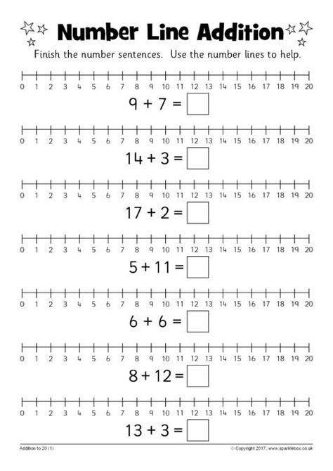 Number Line Addition Worksheets SB12217 SparkleBox Number Line 