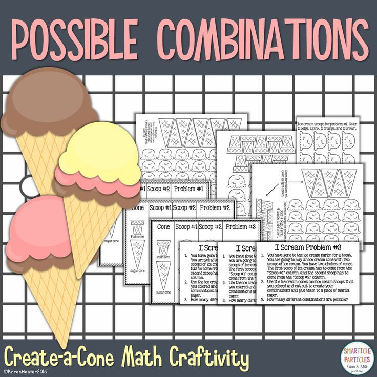 Possible Combinations Math Craftivity Create a Cone Math 