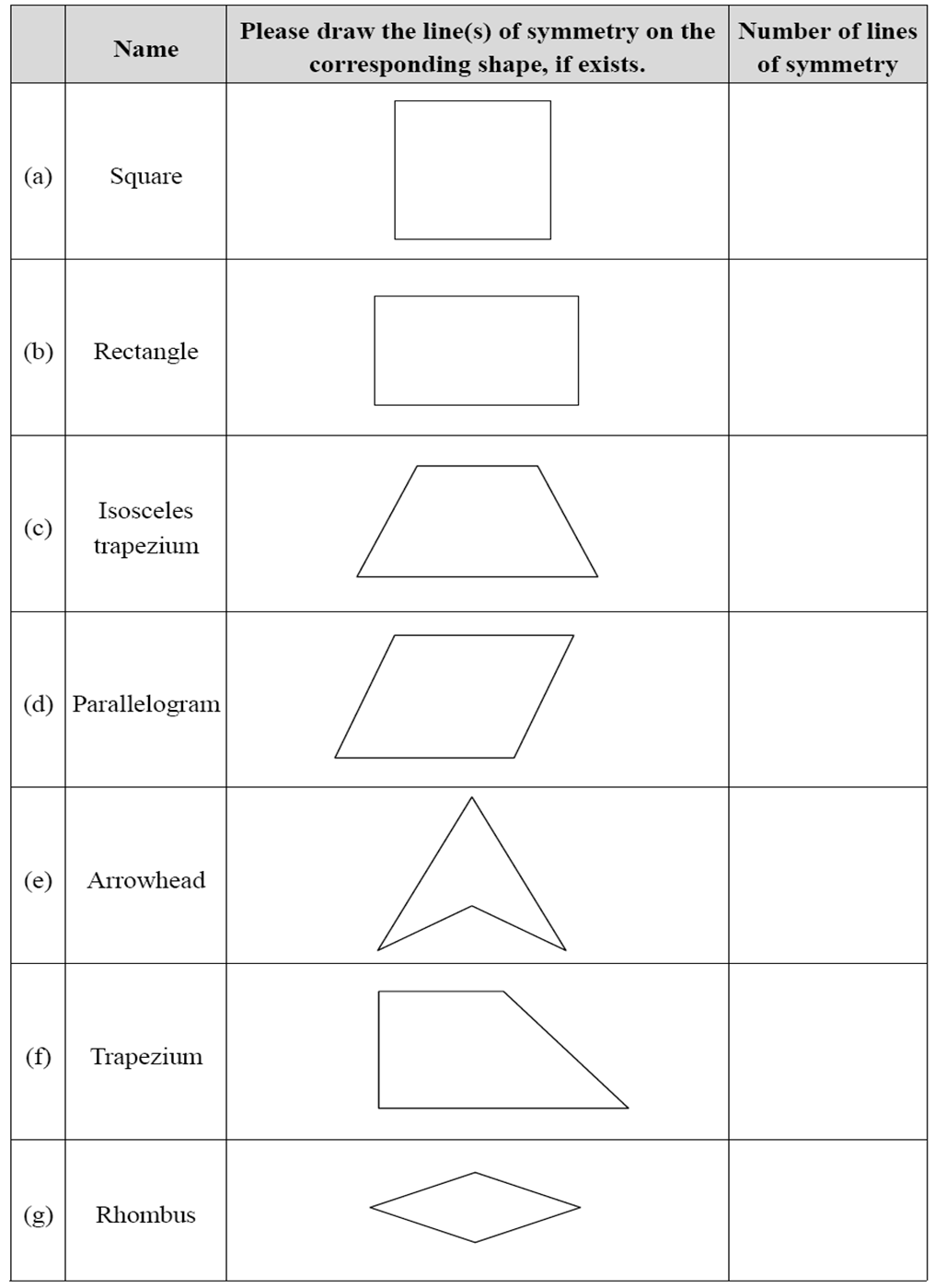 Quadrilateral And Polygon Worksheets