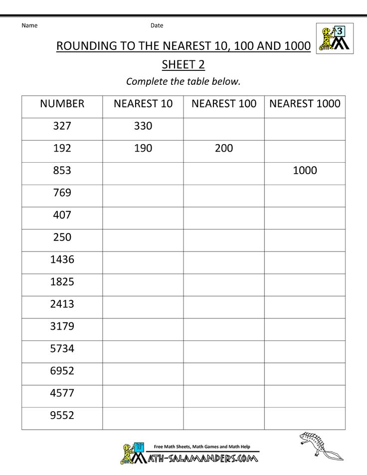 Rounding Number Worksheets Nearest 10 100 1000 2 Rounding Worksheets 