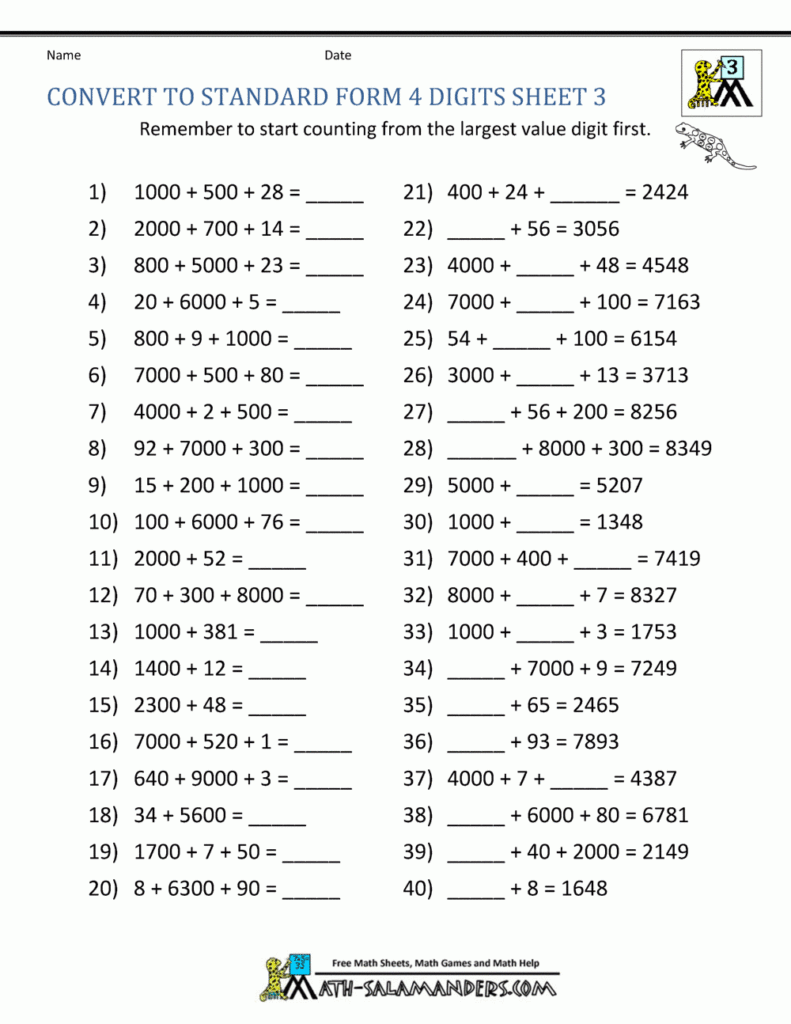 Second Grade Place Value Worksheets Math Worksheets Place Value 3rd 