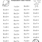 Space Theme 4th Grade Math Practice Sheets Multiplication