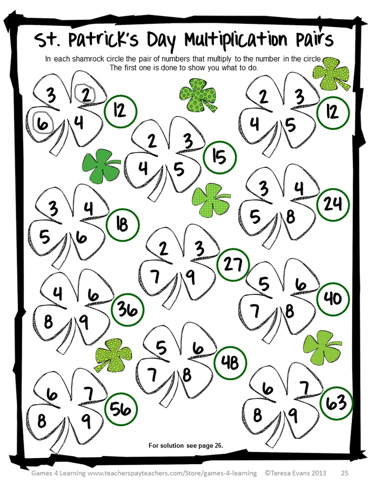 St Patrick s Day Math Activities Math Freebie Math