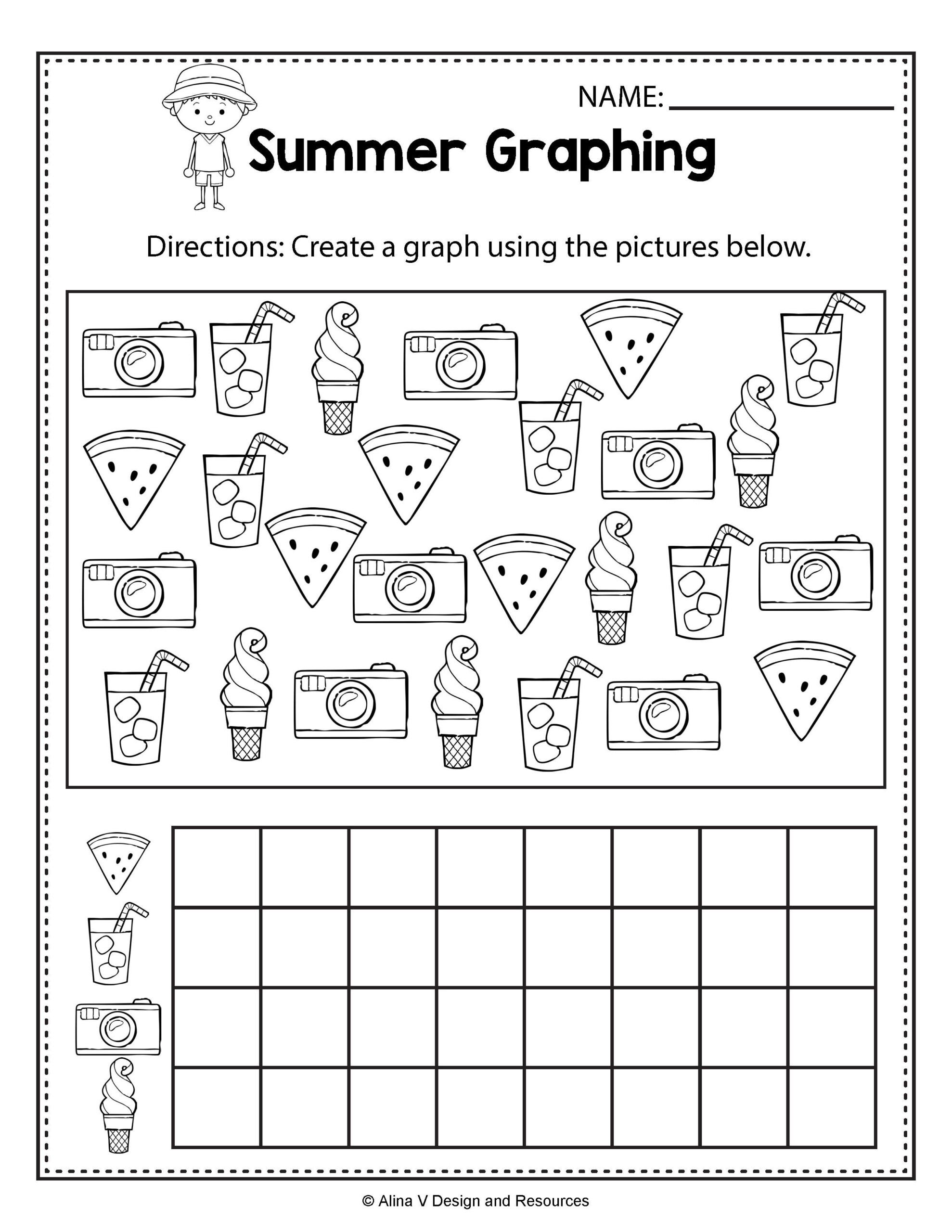 Summer Graphing Summer Math Worksheets And Activities For Preschool 