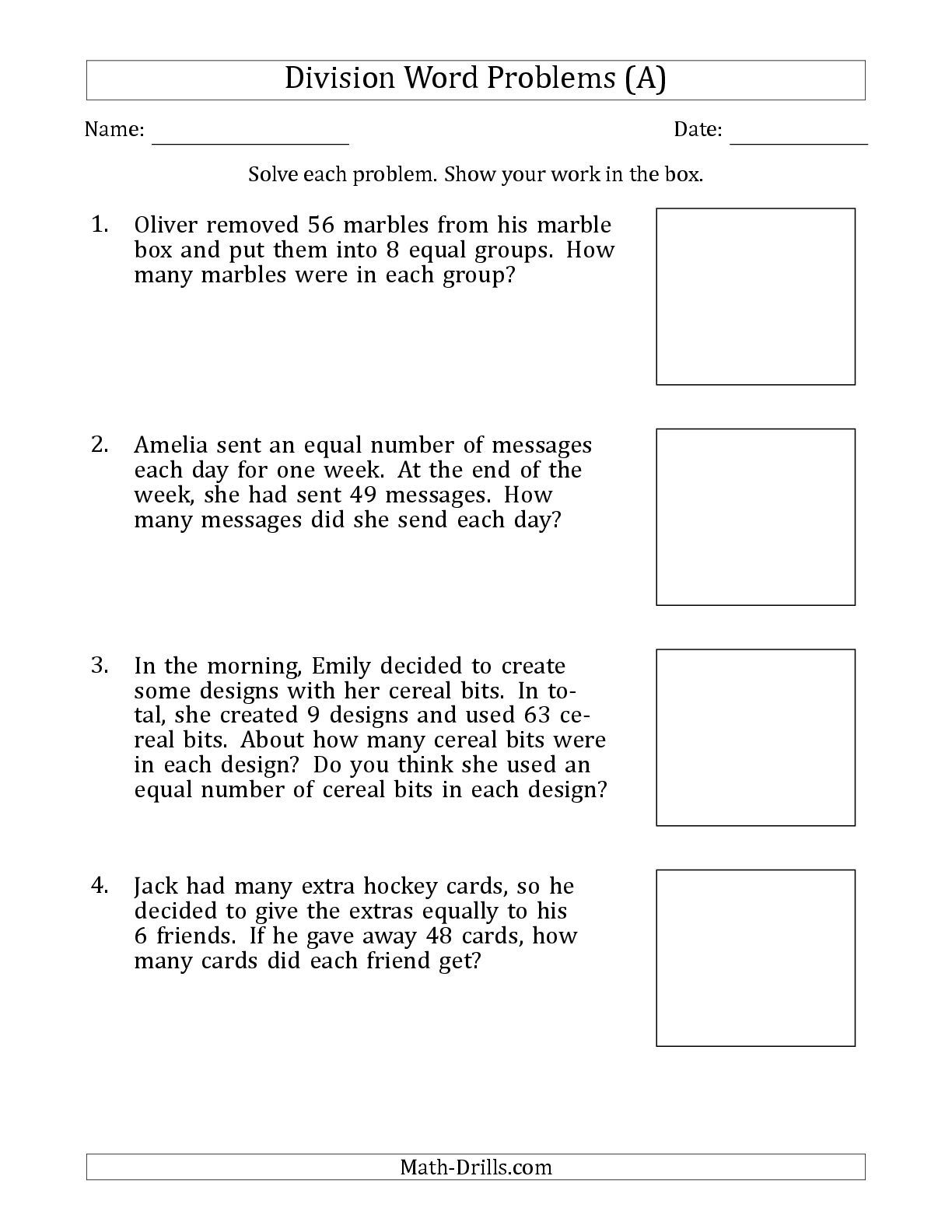 Teach Child How To Read Printable 3rd Grade Math Worksheets Division 