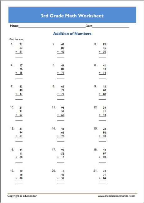 Third Grade Math Minutes Pdf Multiplication Worksheets Free Printable 