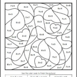 Valentine s Day Color By Number Multiplication Worksheets Math