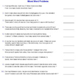 Word Problems Worksheets Dynamically Created Word Problems Mixed