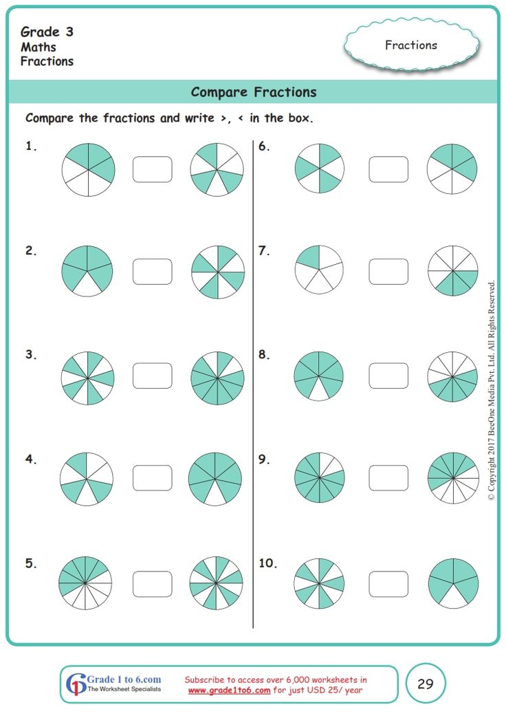 Worksheet Grade 3 Math Compare Fractions Fractions Worksheets 