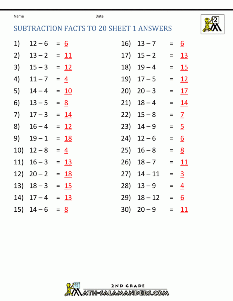 13 2 Math Worksheets Answer Key For 3rd Grade Math Worksheet Answers