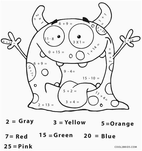2nd Grade Math Color By Number In 2020 Maths Colouring Sheets Math 
