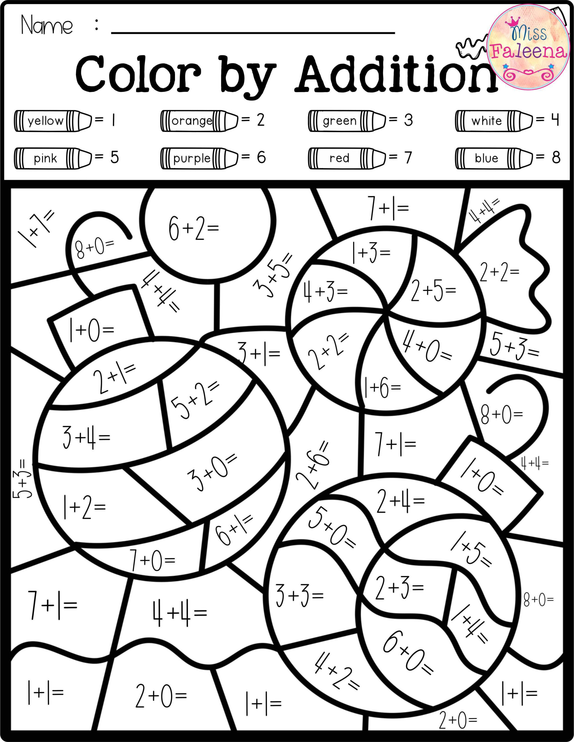 2nd Grade Math Color By Number Math Coloring Worksheets Math Second