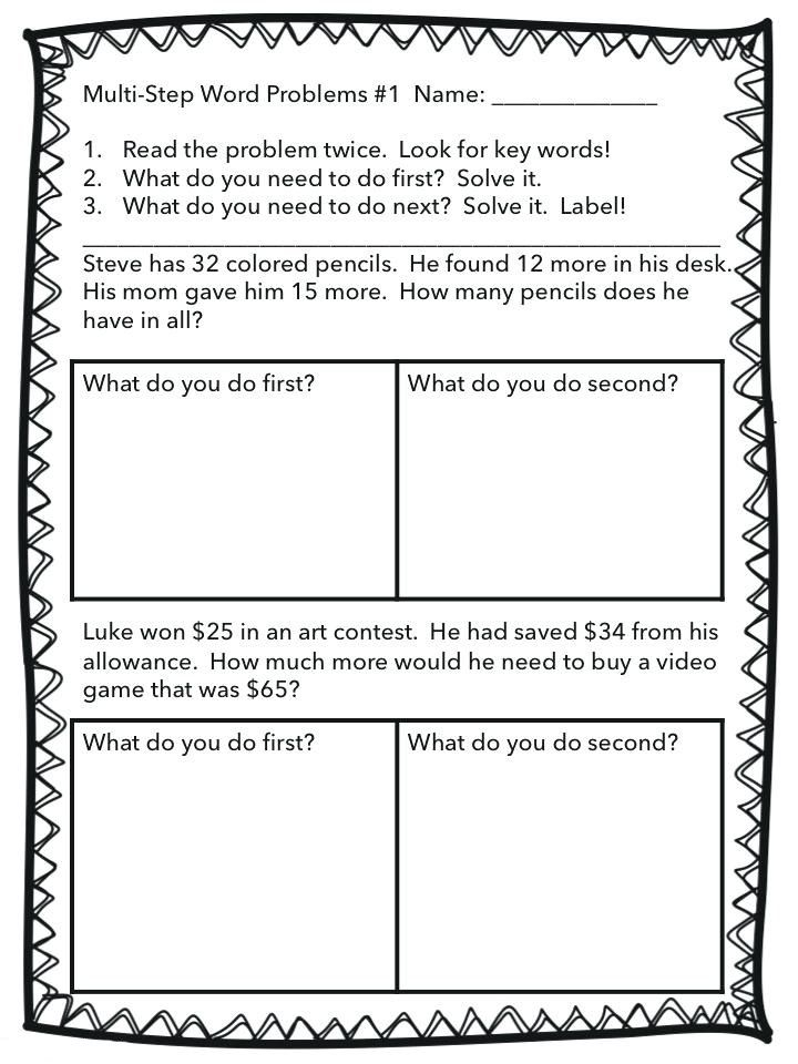 2nd Grade Math Word Problems Best Coloring Pages For Kids Multi 