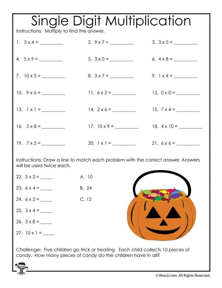 3rd Grade Halloween Math Worksheets Multiplication And Division 3rd