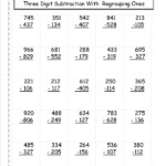 3Rd Grade Math Subtraction Printable Worksheets Printable Worksheets