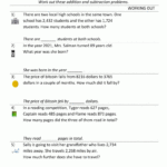 3rd Grade Math Worksheets For Writing Answer Statements Math