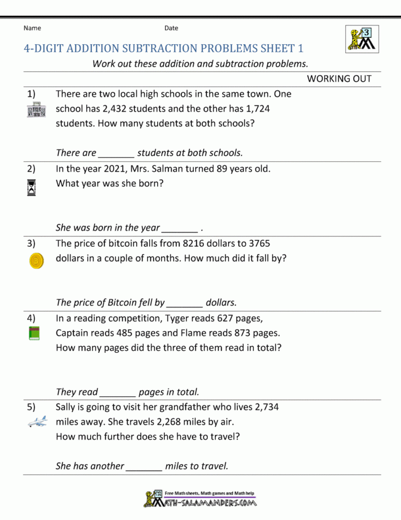 3rd Grade Math Worksheets For Writing Answer Statements Math 