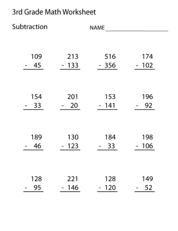 3rd Grade Math Worksheets Learning Printable