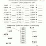 4th Grade Math Worksheets Reading Writing And Rounding Big Numbers