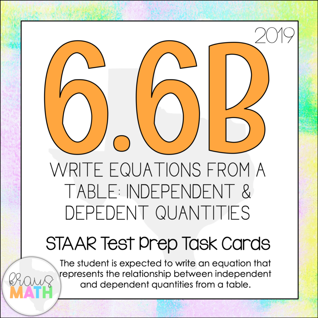 6 6B Write Equations From Tables Independent Vs Dependent Variables 